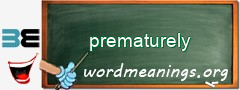 WordMeaning blackboard for prematurely
